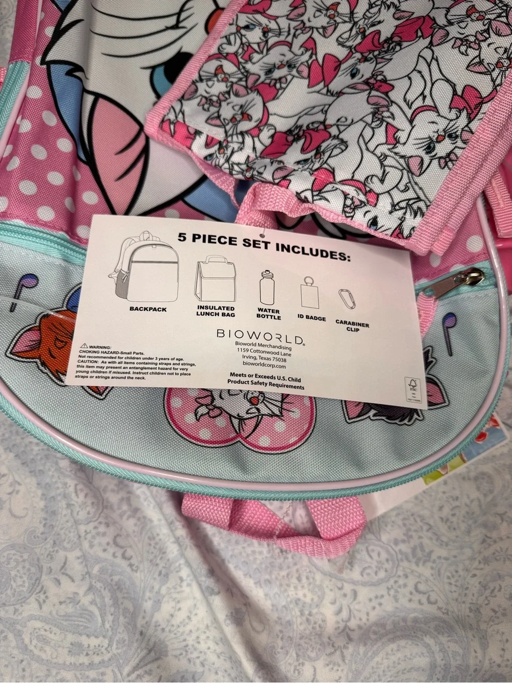 The Aristocats Marie, Berlioz & Toulouse 5 Piece Backpack Set